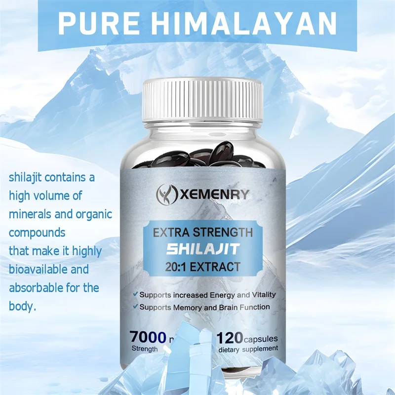 Natural Shilajit Capsules - with Fulvic Acid & 85+ Trace Minerals - for Improve Endurance Focus, Memory and Immune Health