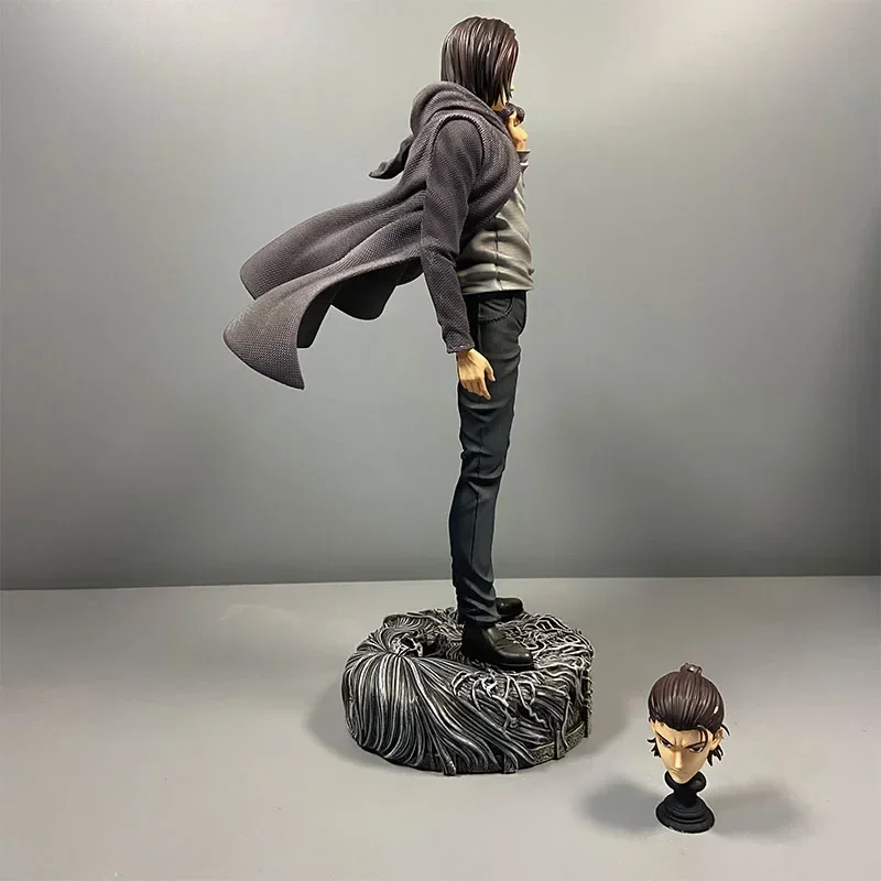 30cm Attack on Titan Eren Jaeger Figure PVC Anime Action Figure Replaceable Heads Figurine Doll Collectible Gifts for Boys Dolls