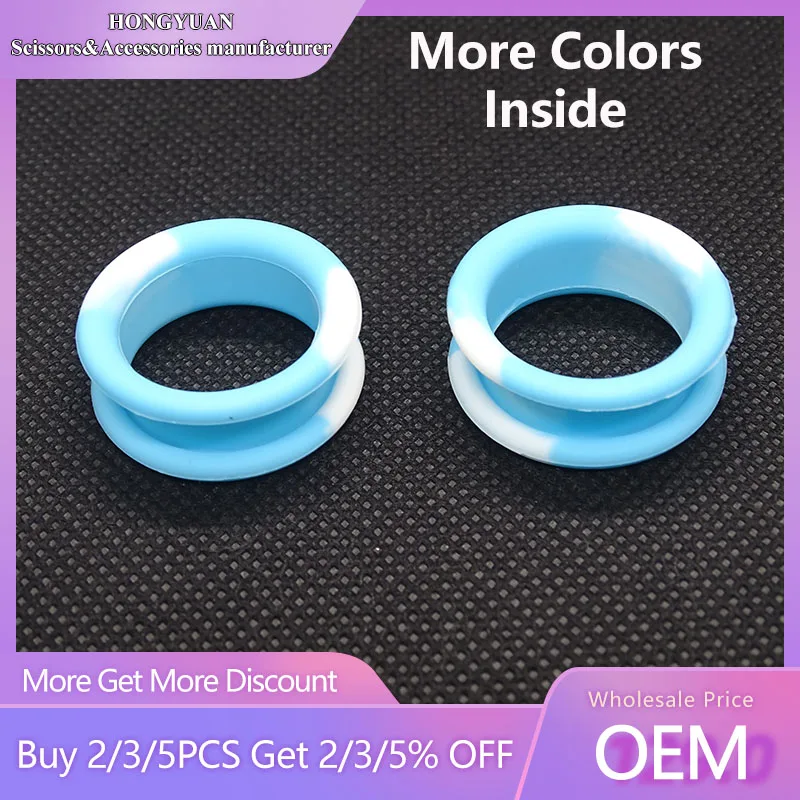 72/144Pcs Mixed Color Silicone Elastic Insert Rings Hair Scissors Accessories Universal Rubber O-Rings for Barber Salon Pet Groo