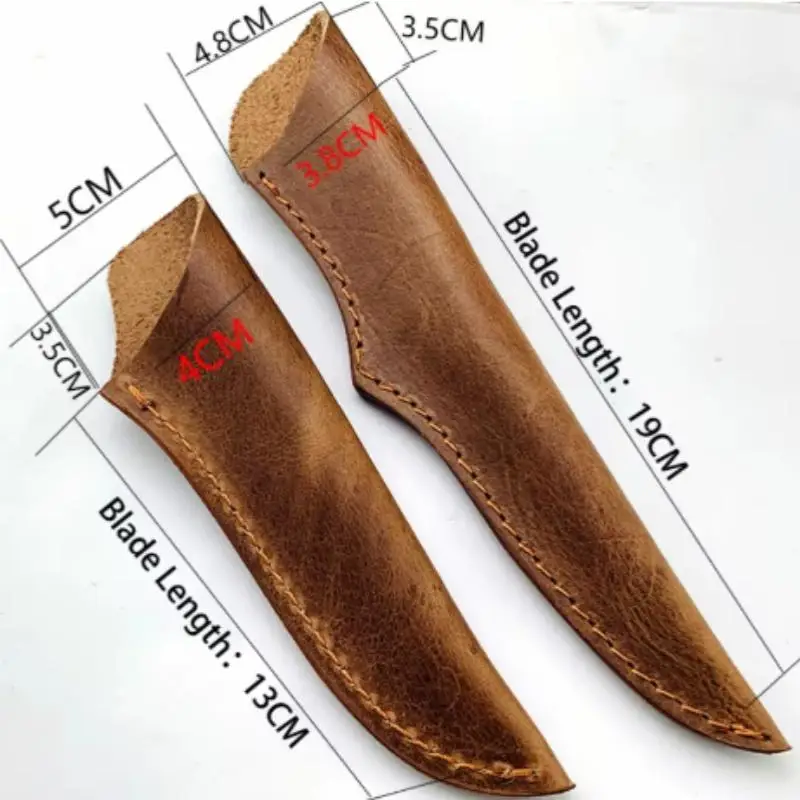 2 Sizes Cowhide Leather Knife Scabbard Universal Fruit Kitchen Slicing Small Straight Knives Pants Pouch