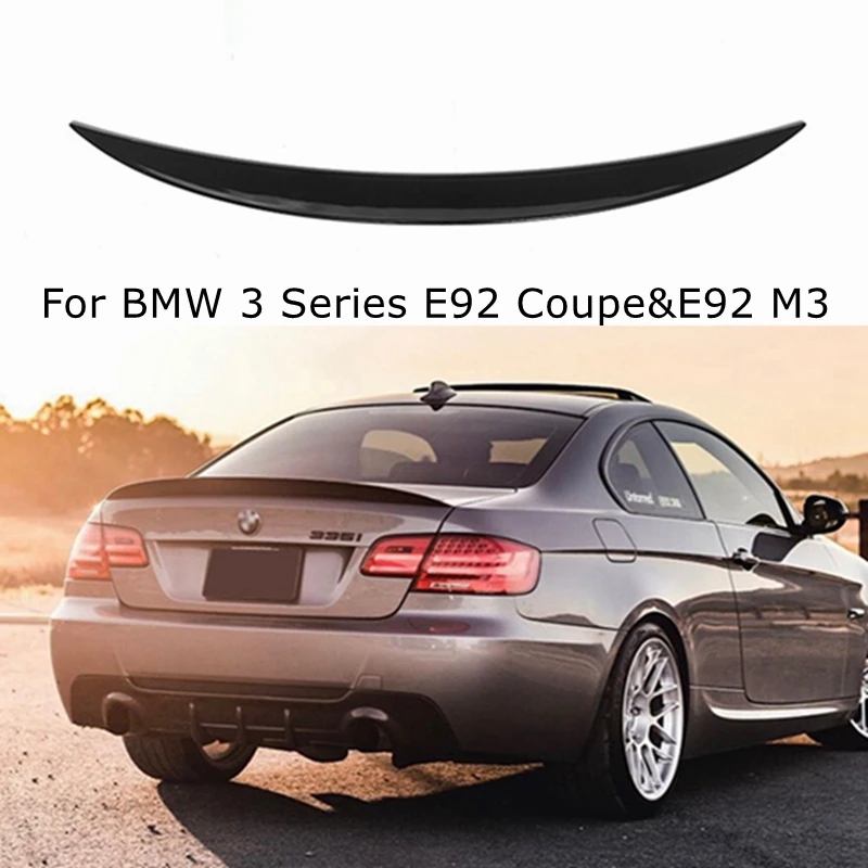 

For BMW 3 Series E92 Coupe&E92 M3 M3/M4/MP/PSM Style ABS Material Bright Black Rear Spoiler Trunk Wing 2006-2013