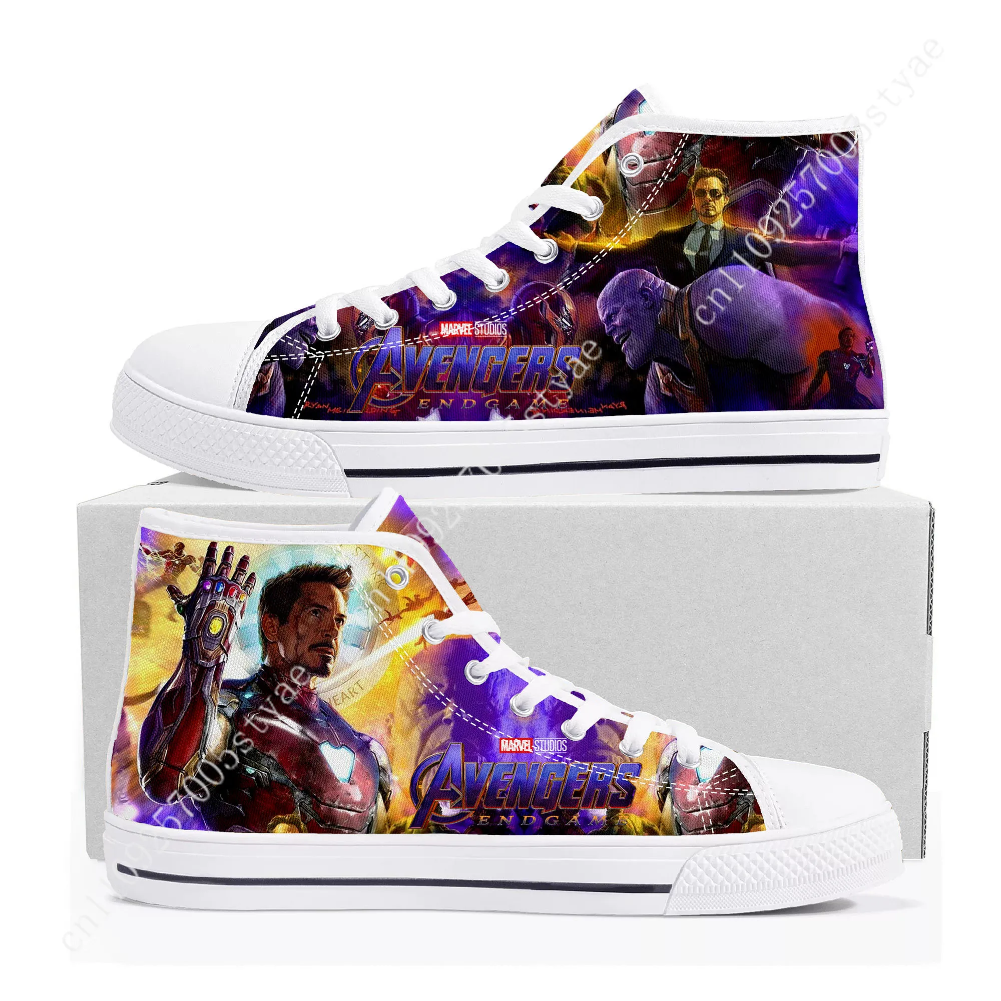 

Avengers Assemble! Endgame Marvel High Top High Quality Sneakers Mens Womens Teenager Canvas Sneaker Custom Couple Shoes