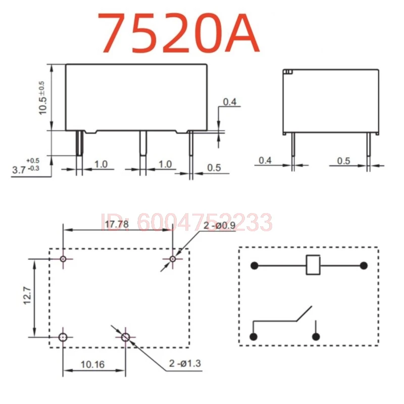 10PCS New BS6-5-AST-P BS6-12-AST-P BS6-24-AST-P (7520A-5V/12V/24V-16A) Relay 4pins