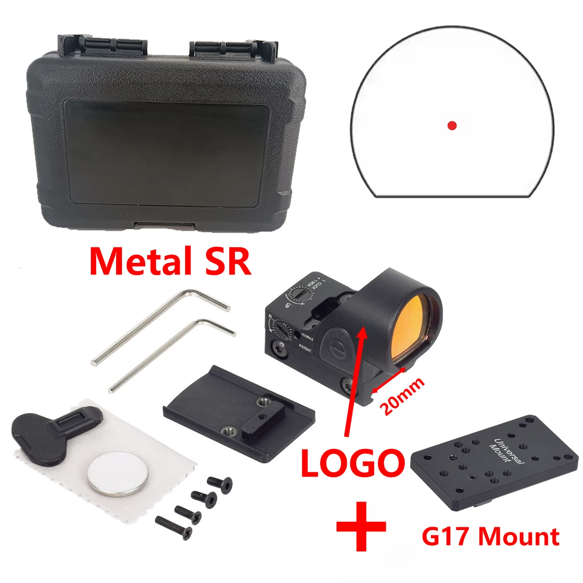 التكتيكية 20 مللي متر Riflescopes Mini RM SR MR ريد دوت نطاق البصر كوليماتور الادسنس مسدس بندقية الصيد البصريات مشاهد منعكس #5