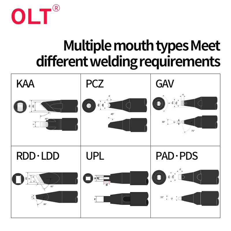 Apollo DS/DCS Lötspitzen DS-16GAV11-EZ20 20GAV 30GAV 40GAV DS-20PCZ10-BZ 24PCZ 30PCZ für Apollo Automatischer Lötroboter