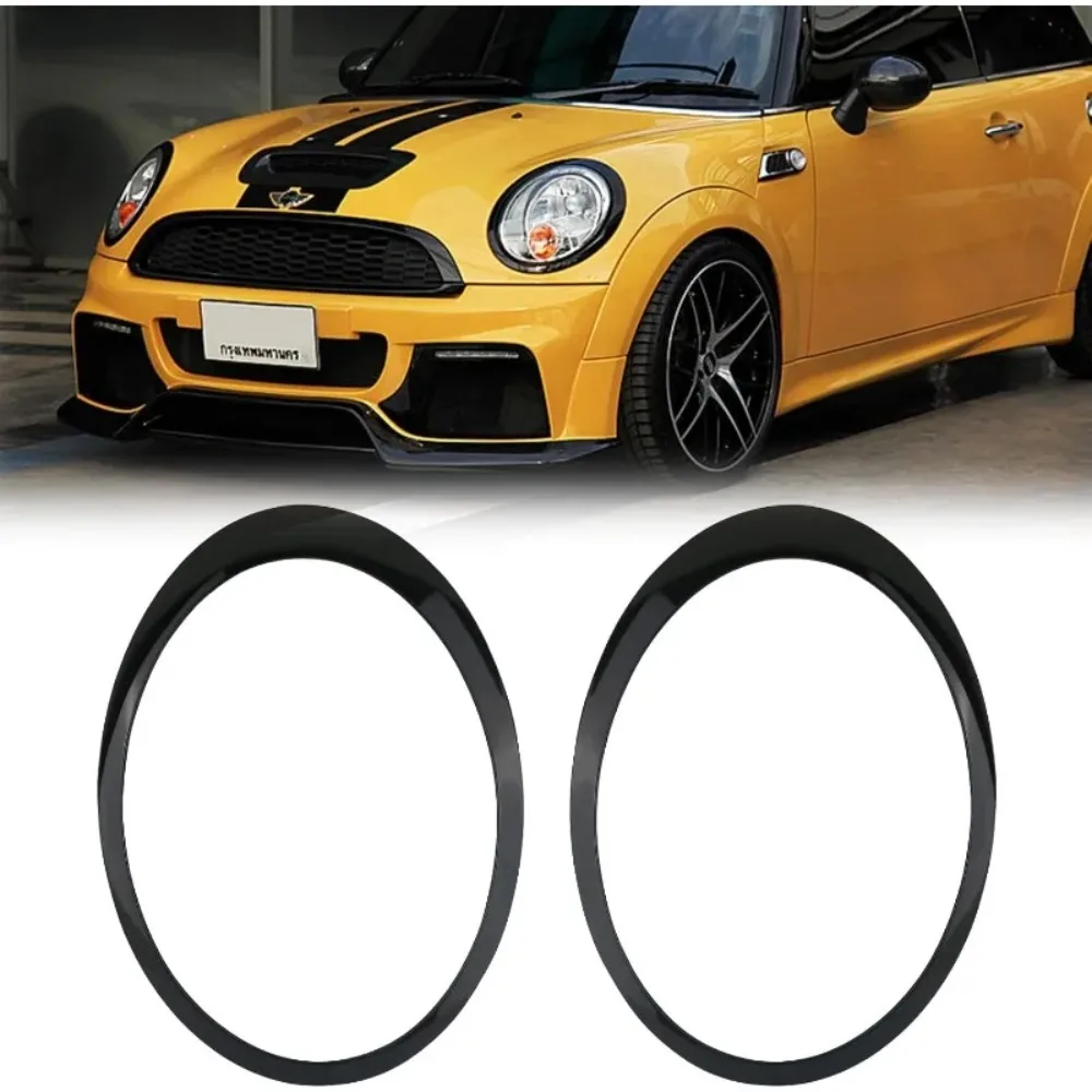 For MINI Cooper S R56 R57 R55 Clubman 2007-2015 Gloss Black/Silver Plated Car Headlight Frame 51137149905 51137149906