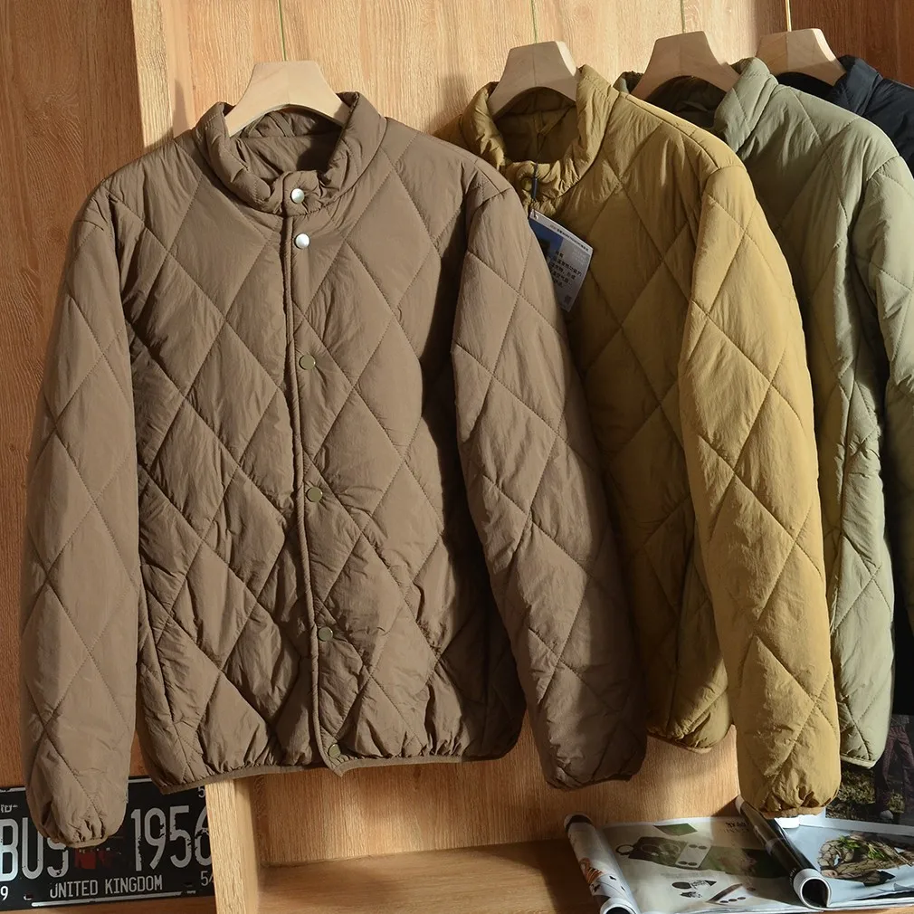 

Warm Retro Men's Cotton Jaet Stand Collar Embroidered Thiened Autumn Winter Faion Ci Sle Layering God Clothes Sle