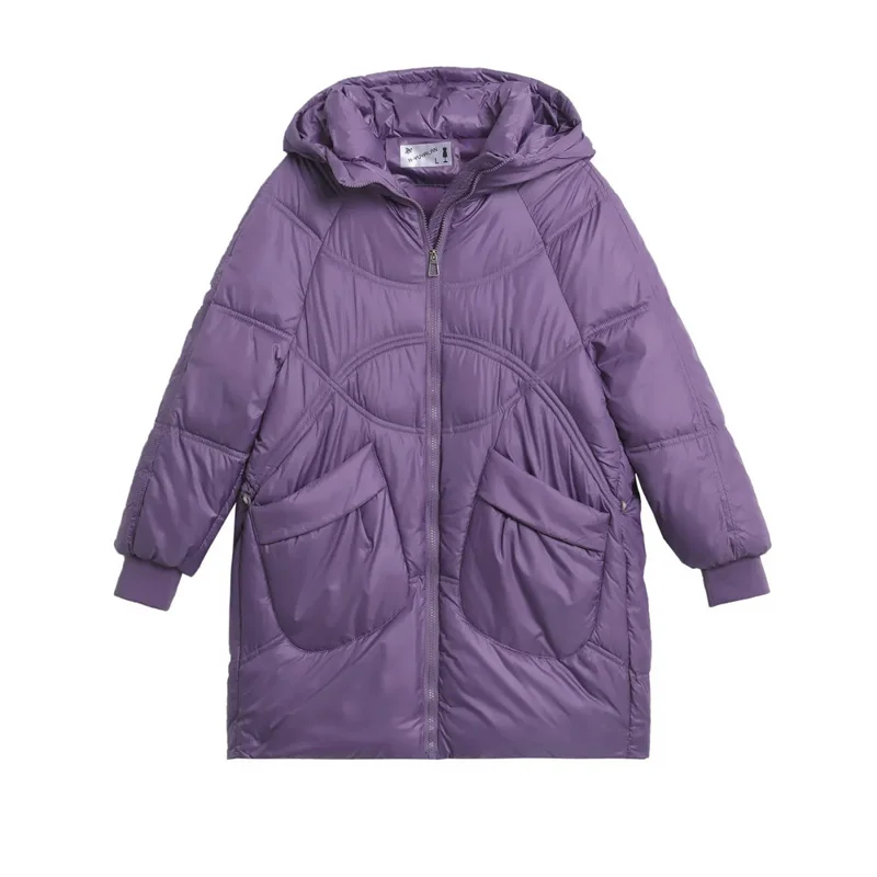 Para baixo algodão-acolchoado jaqueta feminina parkas 2025 novo casaco solto pão roupas longas ins outerwear feminino selvagem estilo ocidental casaco