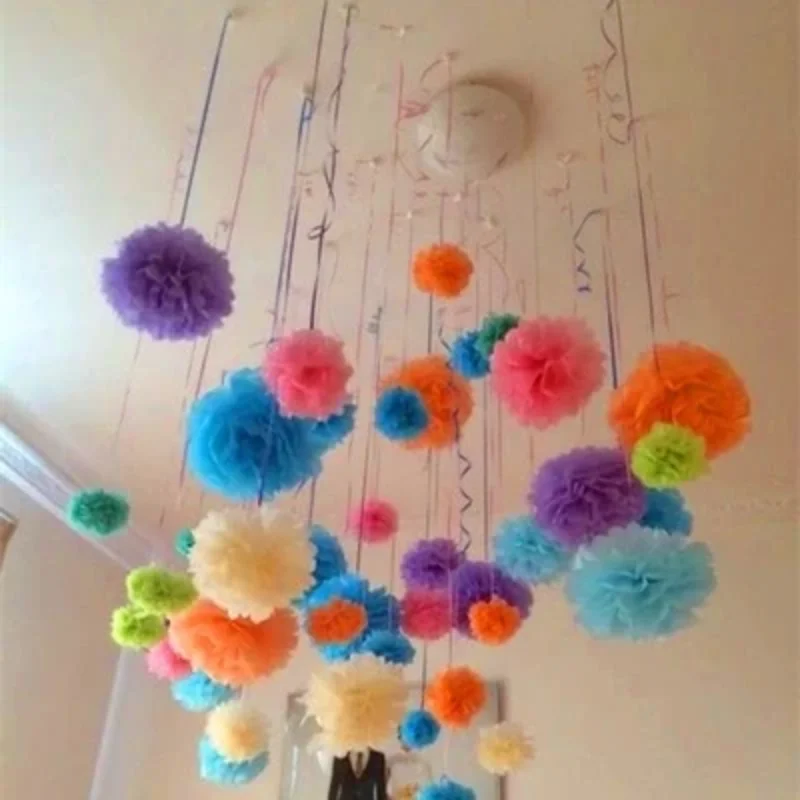 

30 шт., бумажные помпоны 10 см, 15 см, 20 см, 4,6,8 дюймов