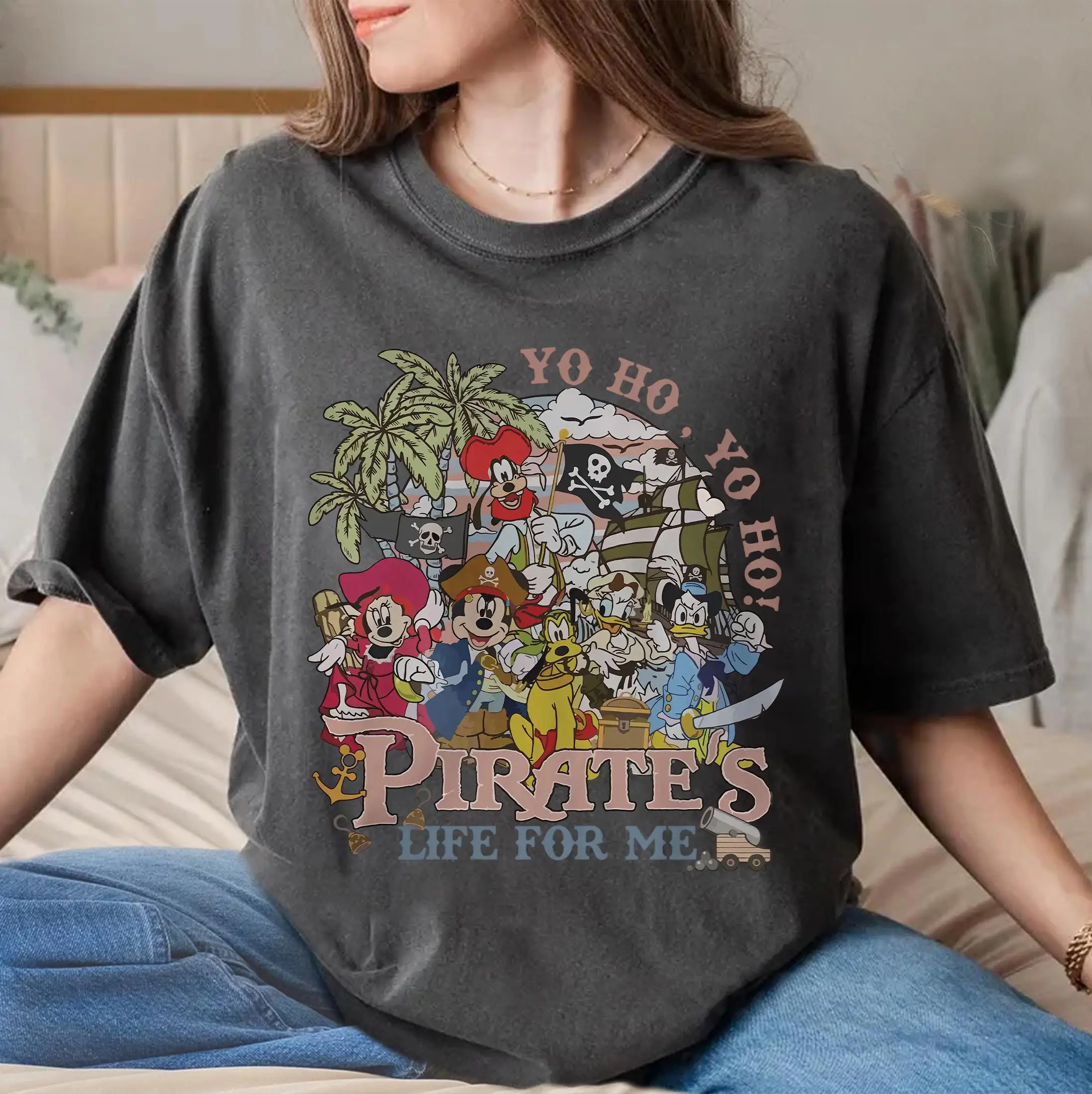 

Ретро Pirate'S Life for Me Микки и друзья Рубашка Диснея Футболка «Пираты Карибского моря» Disney Family Trip Tee