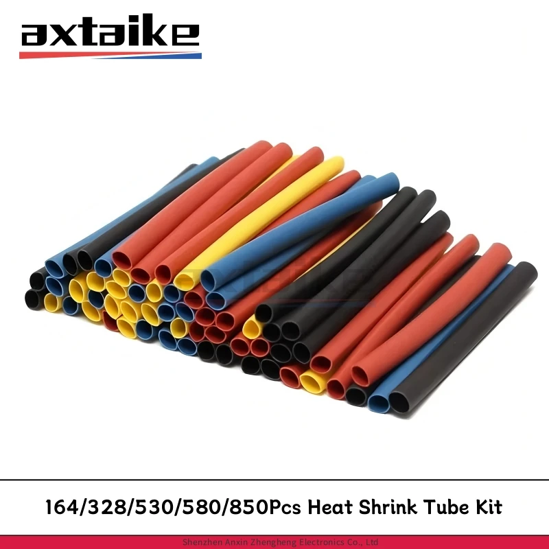 Black Heat Shrink Tube Kit Thermoresistant Tubing Shrink Wire Wrapping Electrical Connection Cable Insulation Sleeves Protecter