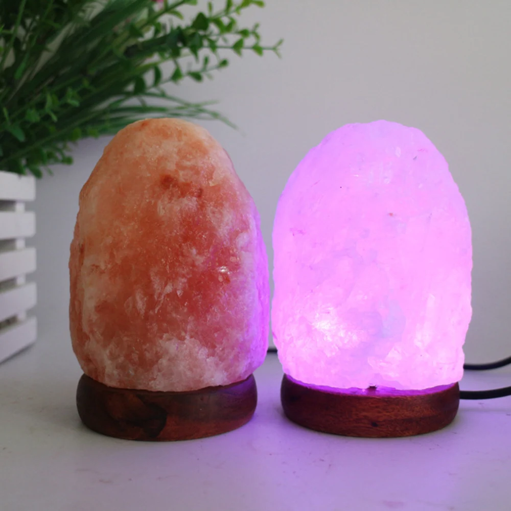 USB Colorful Natural Himalayan Salt Table Lamp Remote RGB Crystal Rock Bedside LED Night Lights for Bedroom Room Decoration gift