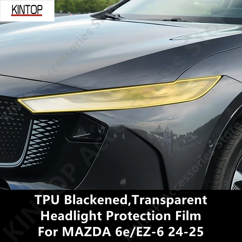 

For MAZDA 6e/EZ-6 24-25 Transparent Blackened Headlights Protective Film, Headlight Protection,Film Modification Accessories