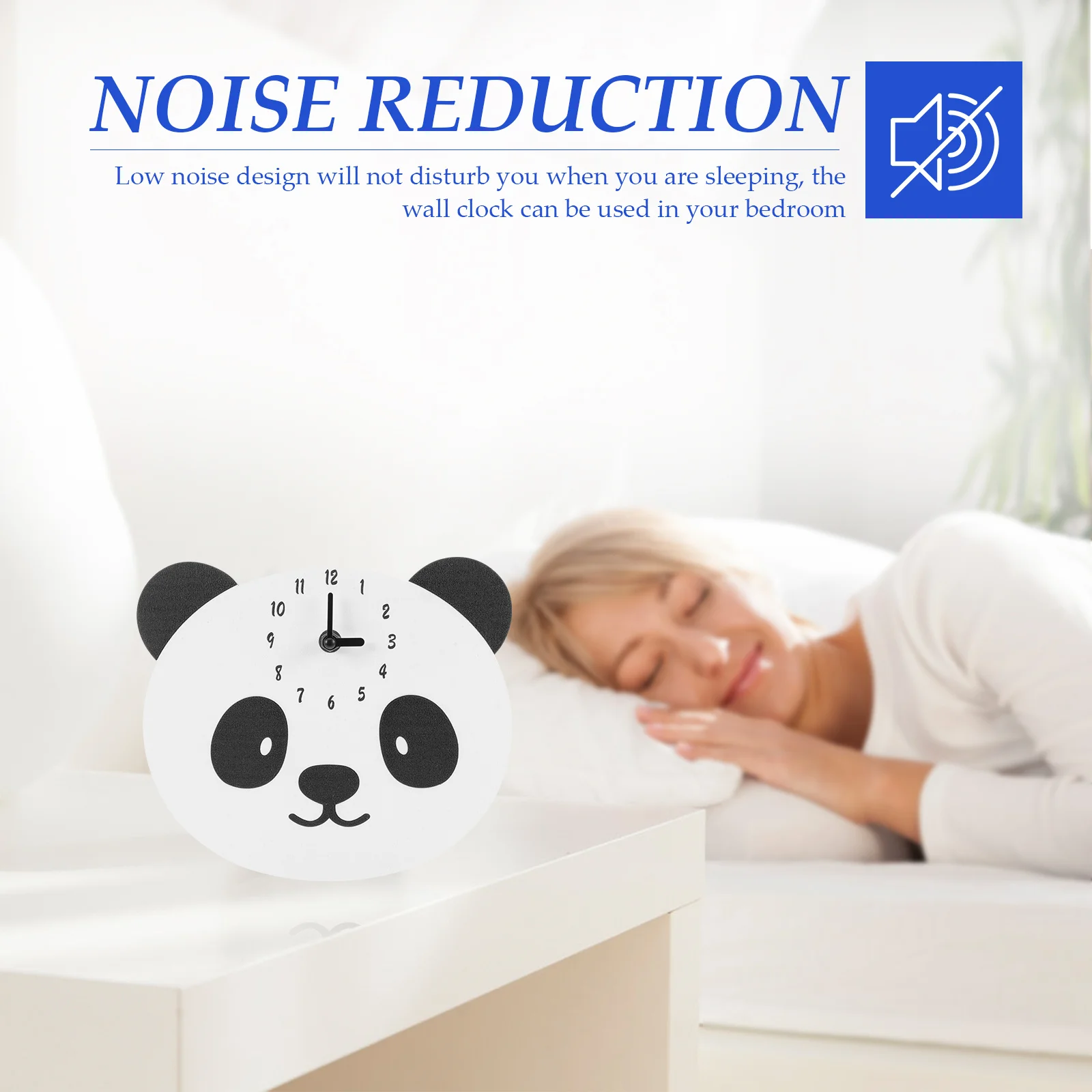 

Non Ticking Panda Shaped Wall Clock Mute Wooden Decor Home Office Bedroom Living Room Silent Cute Panda Shaped Wall Clock