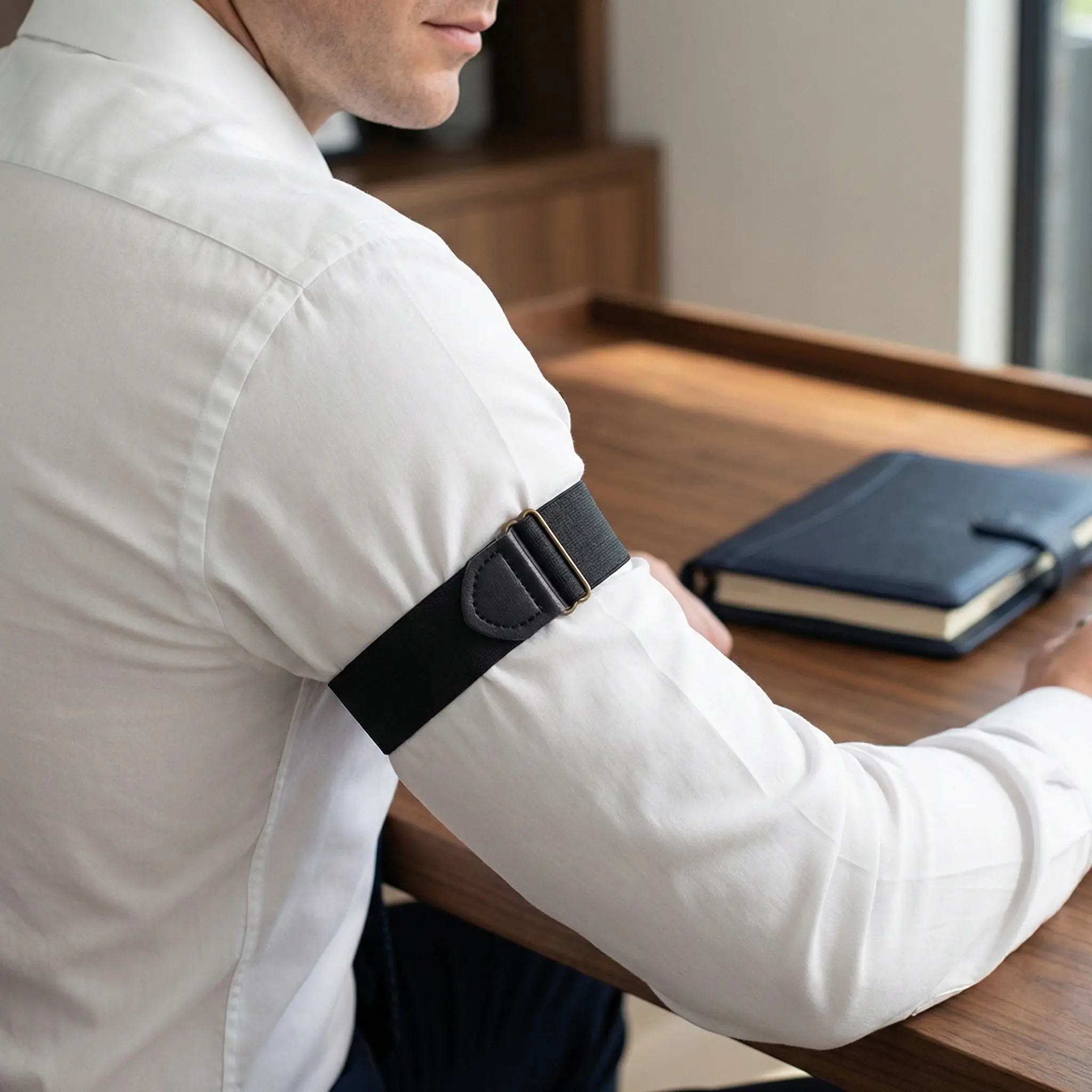 2Pcs Shirt Stay Belt with Strong Clipping Force Anti-Slip Design Premium Material Unisex Shirt Armband for Daily Wear