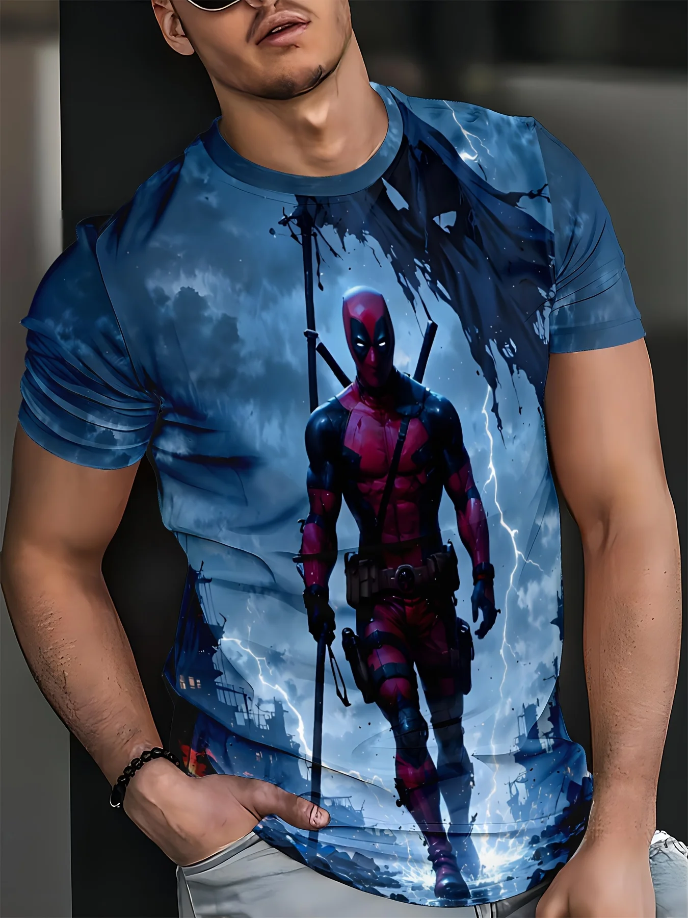 مارفل الرجال الموضة قصيرة الأكمام تي شيرت ثلاثية الأبعاد طباعة الرجل الحديدي ديدبول كابتن أمريكا الرجل العنكبوت خارقة المشجعين تي شيرت