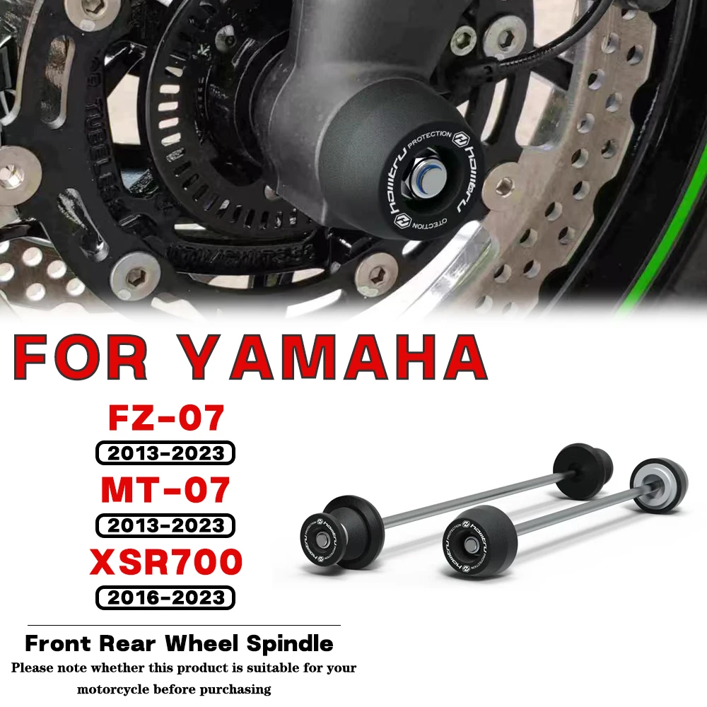 Para yamaha MT-07 FZ-07 xsr700 2013-2023 motocicleta frente roda traseira eixo crash protector pouso proteger