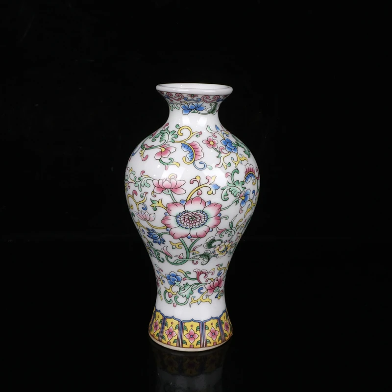 

Chinese Old Porcelain White glazed enamel fish tail shaped vase collectibles