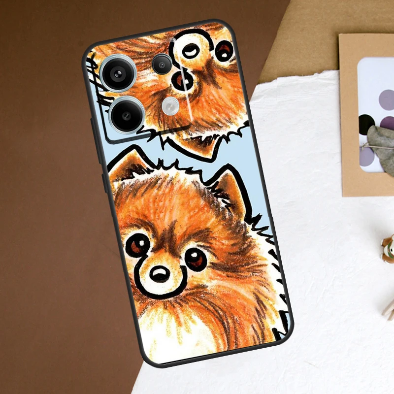 Pomeranian Watercolor Dog Case For Xiaomi Redmi Note 13 Pro Plus Note 12 11 9 10 11S 10S 12S Redmi 13C 10C 12C Cover