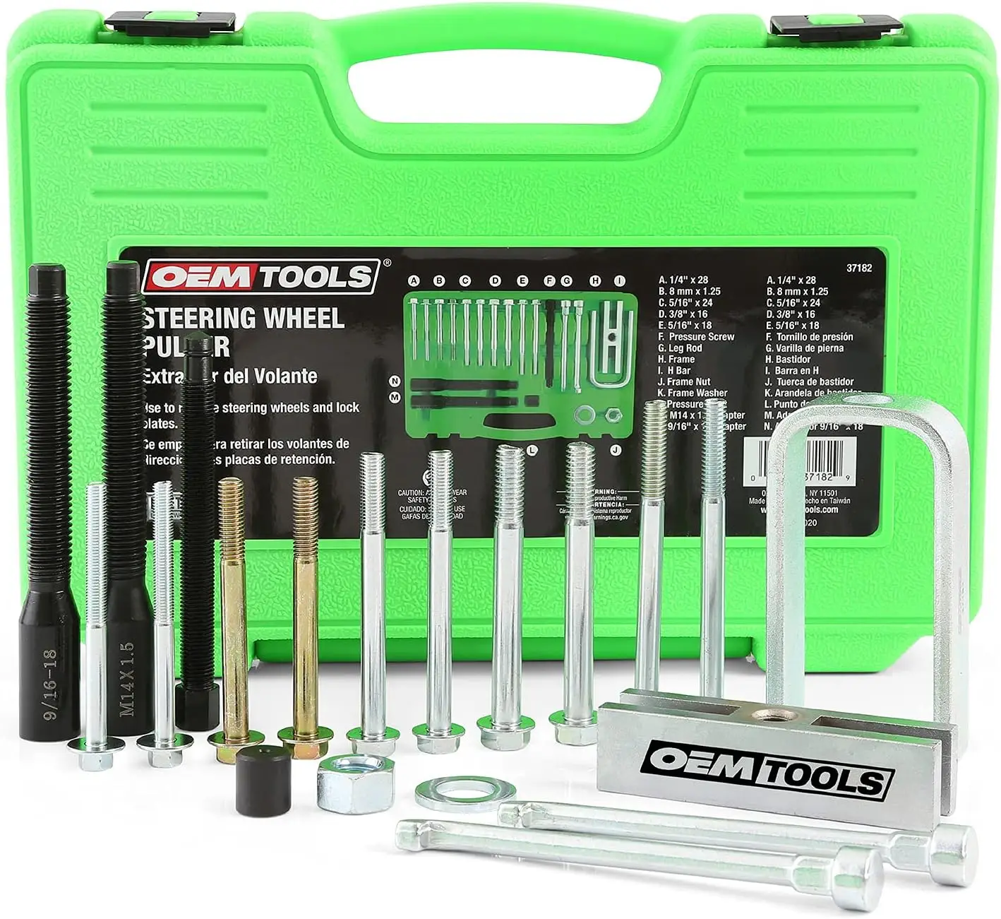 

Steering Wheel Puller Set for All Major Cars, Includes 5/16'x18, 5/16'x24, 3/8'x16 Lock Plate Removal Tools