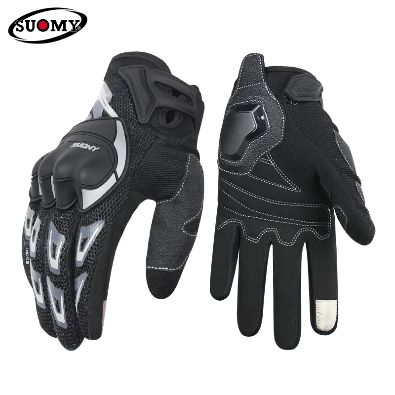 Nova chegada Suomy malha respirável motocross guantes moto das mulheres dos homens tela de toque verão completo/meio dedo luvas da motocicleta