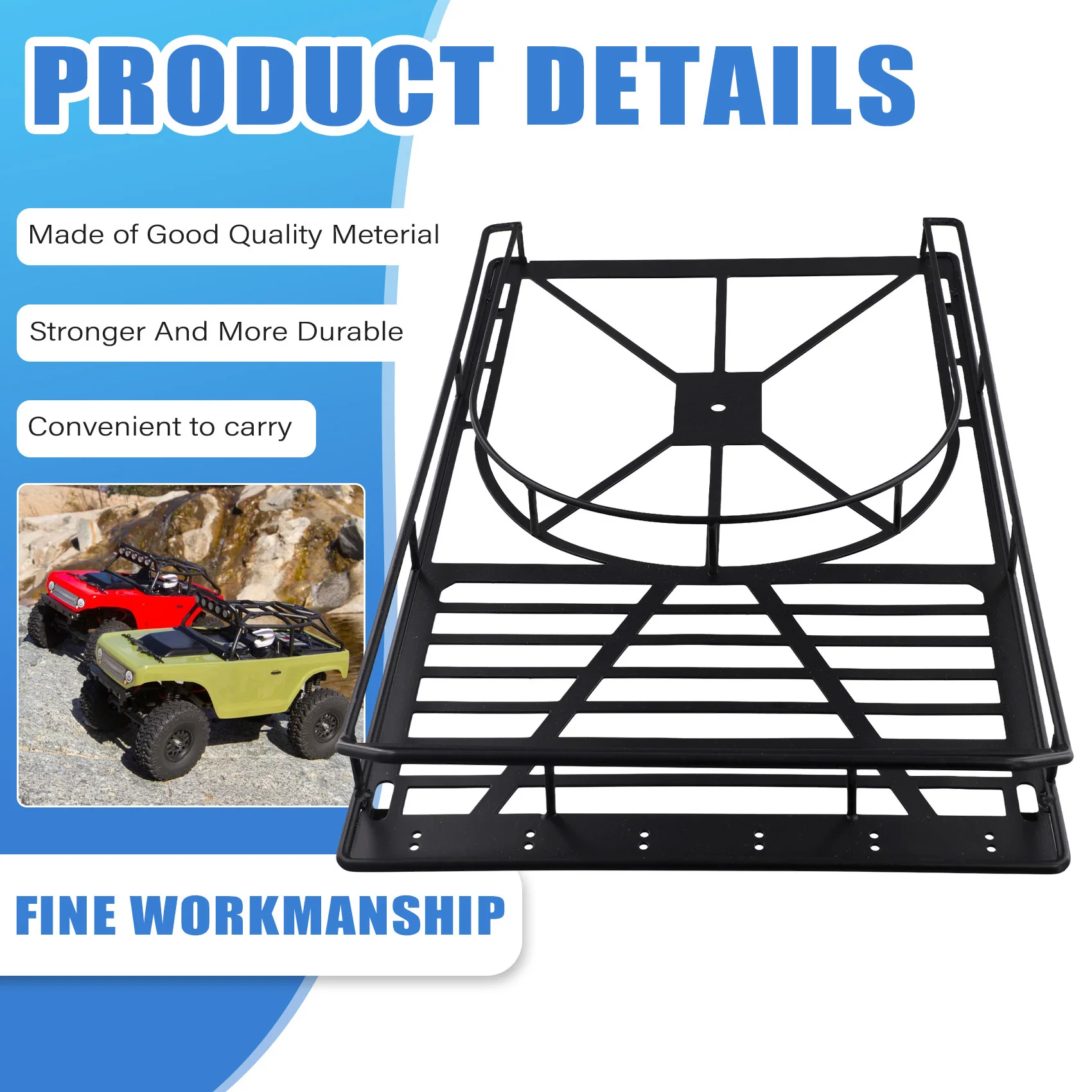 AS96-Roof Rack Metal Luggage Carrier Light-Weight Remote Control Car Modify Parts For Axial SCX6 1/6 RC Car