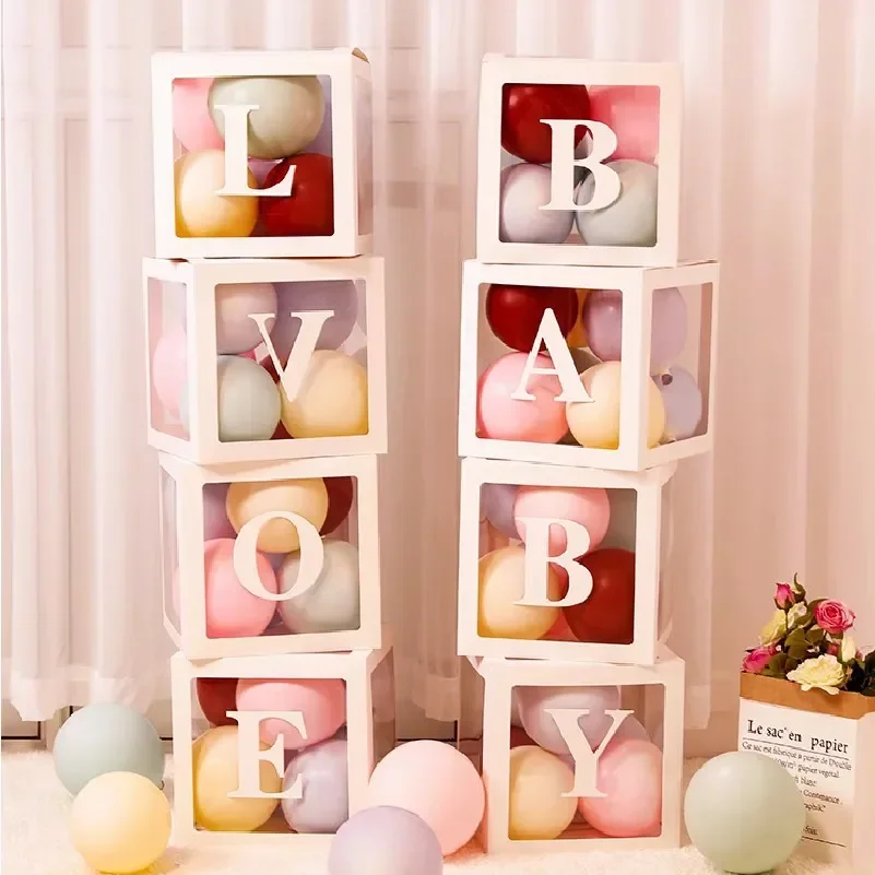 Shower Decoration Balloon Box Baby  Boy Girl One Year Frist One 1st Birthday Birthday Party Docor Kids Gender Reveal Decor