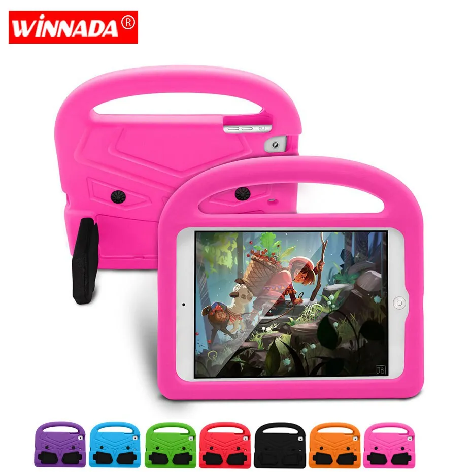 Capa para iPad Mini 4, capa infantil para tablet Mini 5 2019, à prova de choque, em espuma EVA, com suporte de mão, para Apple iPad Mini 2/Mini 3