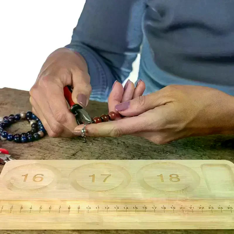Wood Bead Board For Making Jewelry Bracelets Size Measuring Instrument Bead Tray Jewelry Making Supplies