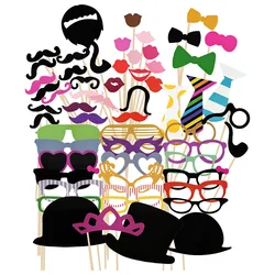 Wedding Party Photo Props Decoration DIY Mustache Lips Glasses Photo Booth Bride Groom Mr Mrs Bridal Shower Birthday Supplies