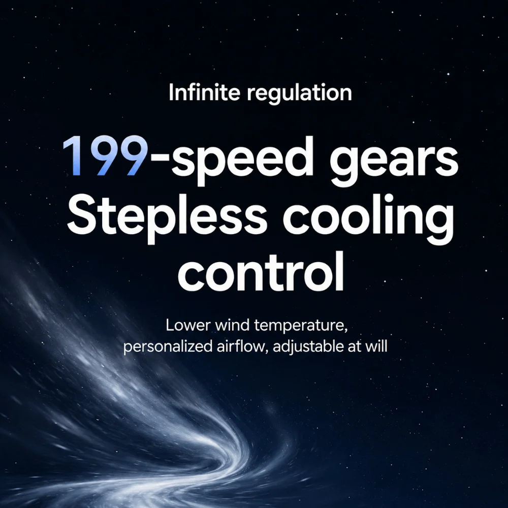 199-speed High-speed Handheld Fan Digital Display Large Wind Turbine Cooling Fan Semiconductor Ice Compression USB Charging