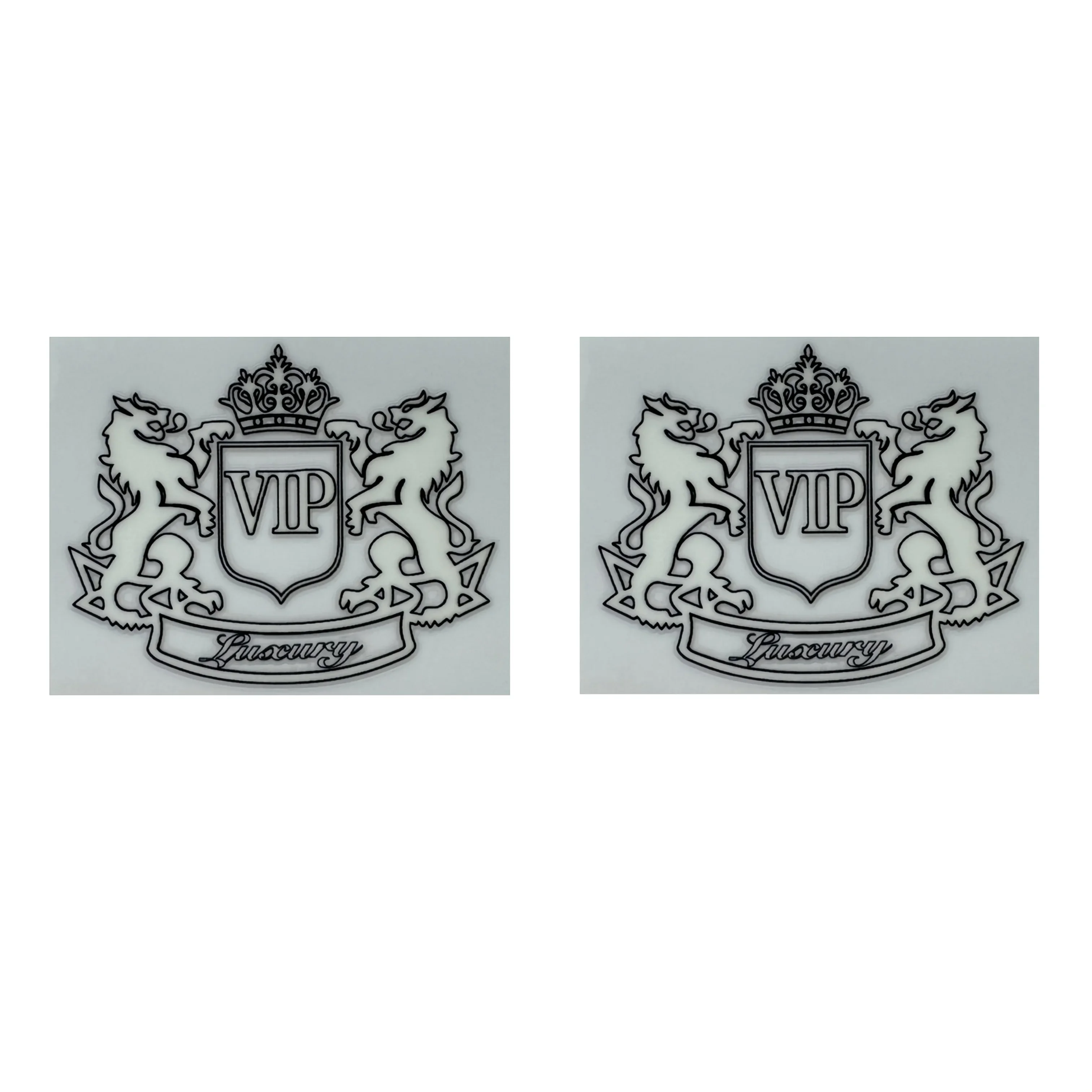 4개/세트 'VIP 럭셔리' 사자 엠블럼 스티커 오토바이 자동차 스타일링 장식 로얄 테마 데칼 액세서리