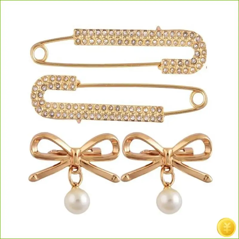 حجر الراين اللؤلؤ بروش دبابيس 96 قطعة دبابيس ودبابيس للنساء الذهب غير المرغوب فيه جورب دبابيس مجوهرات اكسسوارات