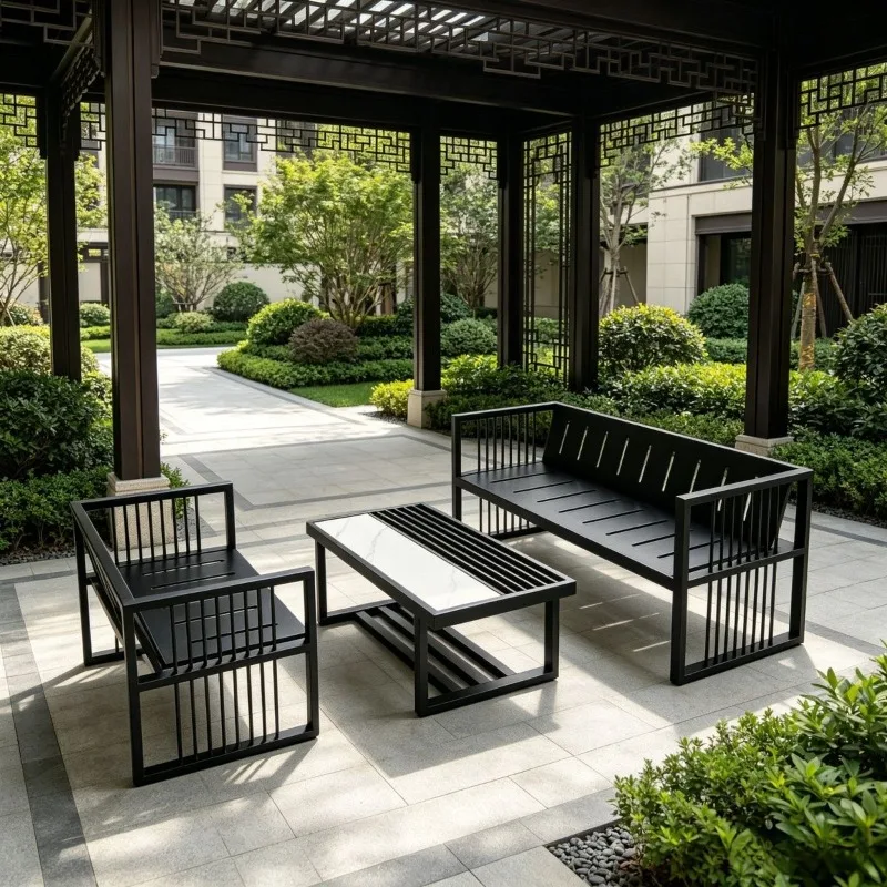sofa combination, simple table and chair set, household waterproof and sunscreen
