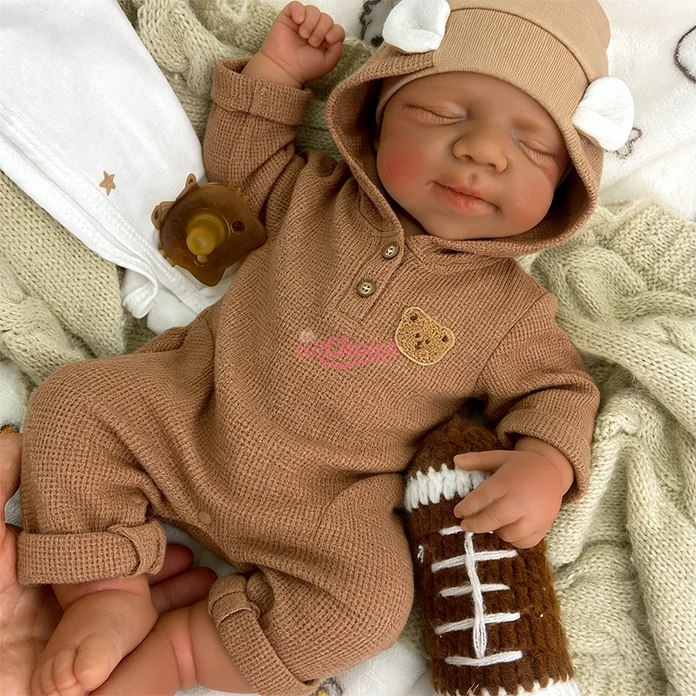 

Limited Edition 20" Silicone Reborn Baby Doll Girl/Boy Open Mouth Reborn Bebe Black Doll Painted Newborn Art Doll For Collectors