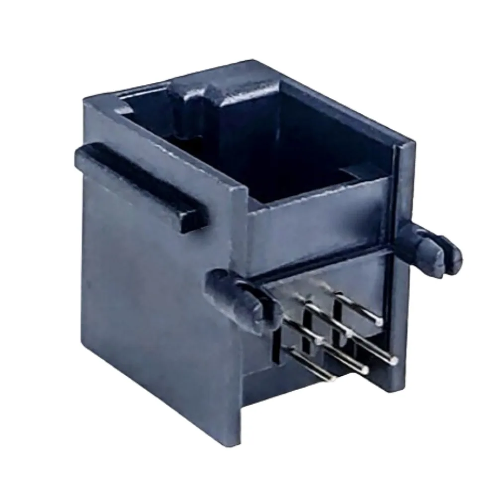 RJ12 Connector 90 Degrees 6P6C Crystal Female Socket Telephone For Plug Jack RJ11 PCB Mount Telephone Modular Socket Interface