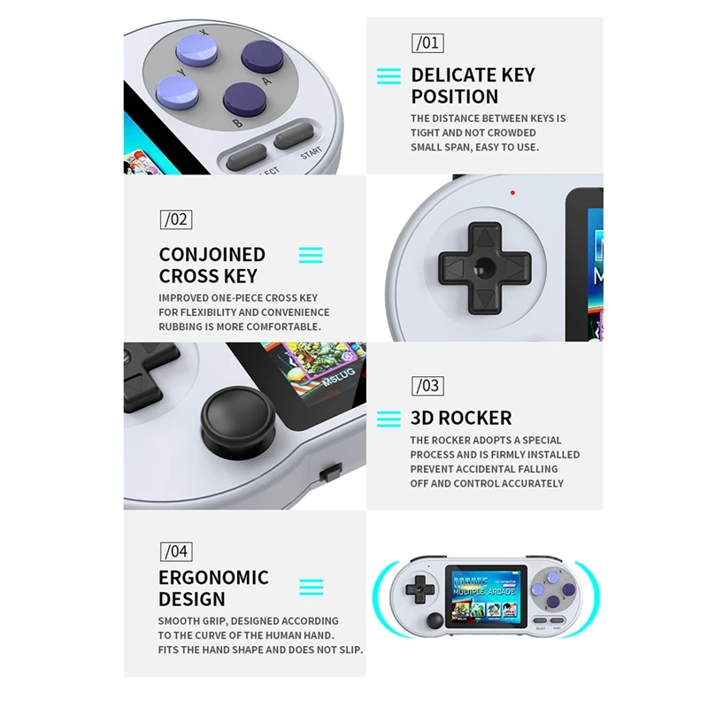 Lecteur de console de jeu SF2000, 6000 jeux intégrés, prise en charge des jeux rétro, sortie AV durable