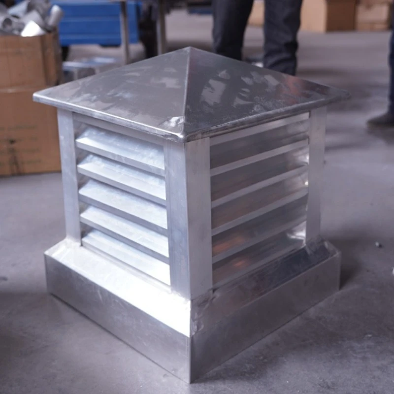 Aluminum alloy louver chimney cap for roof, metal ventilation cap for building ventilation and exhaust cap