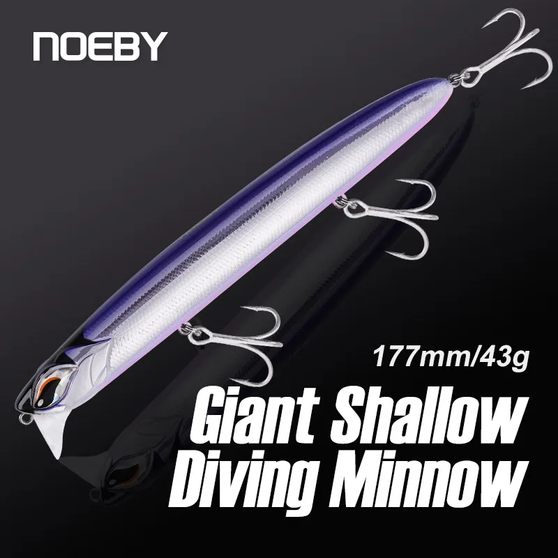 

Noeby Shallow Diving Lure 177mm 44.5g Floating Minnow Fishing Lures High Buoyancy Surface Layer Hard Baits Fishing Tackle