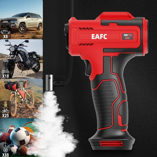 Imagen 2 del producto EAFC 4000mAh compresor de aire de coche eléctrico inalámbrico 150PSI bomba infladora de neumáticos para motocicleta bicicleta barco AUTO inflador de bolas de neumáticos