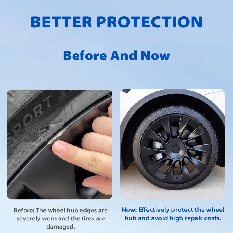 20-inch 4-pieces Wheel Protection Ring for Tesla Model Y 2021-2024 ABS Anti-scratch Wheel Protection Cover Automotive Part