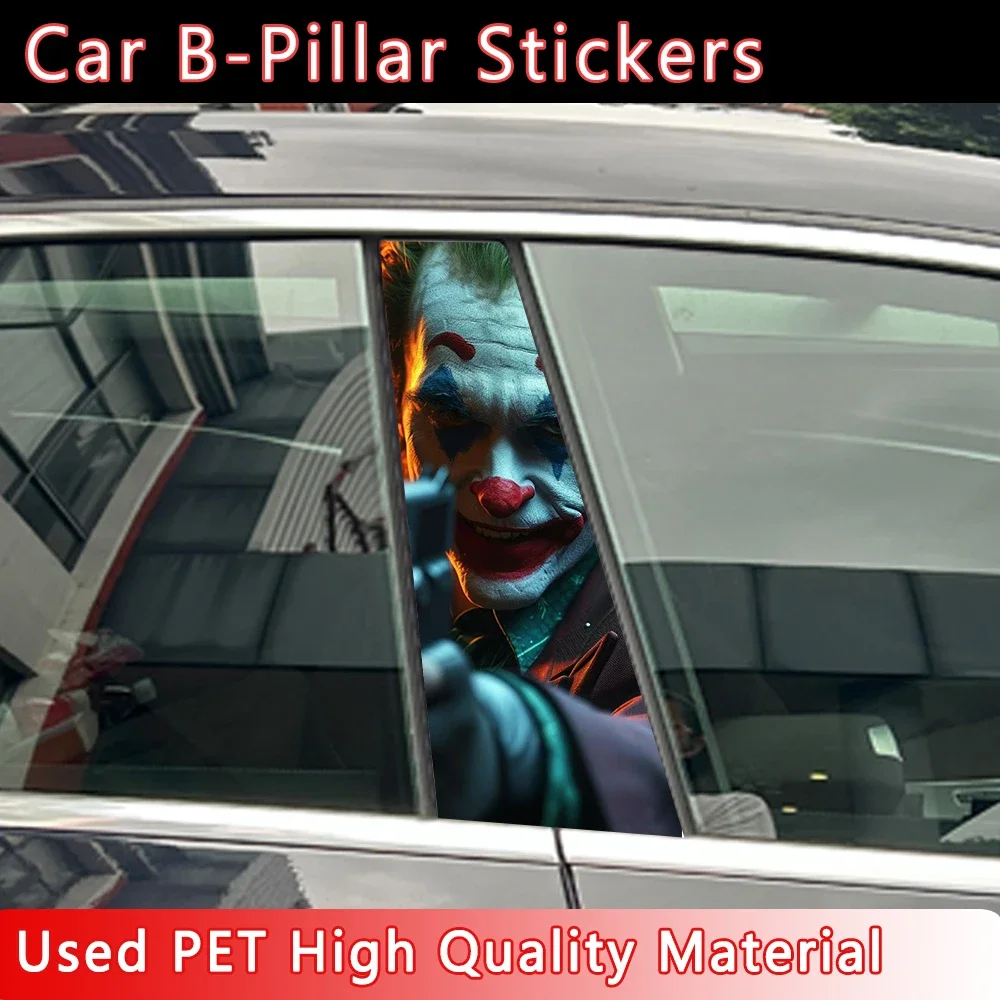 

1PC Joker PET Car Stickers Waterproof DIY Auto B-pillar Protective Decoration Cover Scratches Universal Vehicle Decals