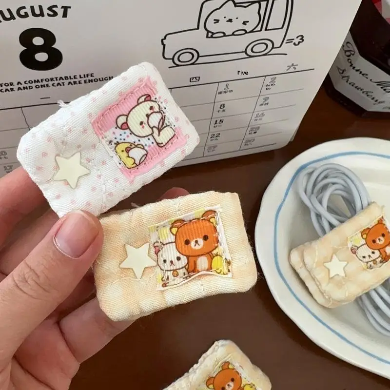 1 STKS Cartoon Rilakkuma ‌ /Mashumaro Datakabelopslag Draagbare oplaadkabel Vaste organizer Draagbaar opslaghulpmiddel