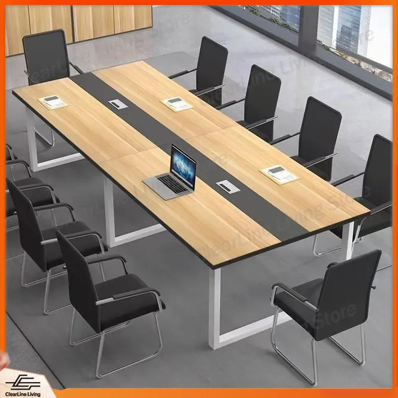 Modern Simple Conference Table Long Office Desk Workbench for Meeting Room Negotiation Large Small Space Table and Chair