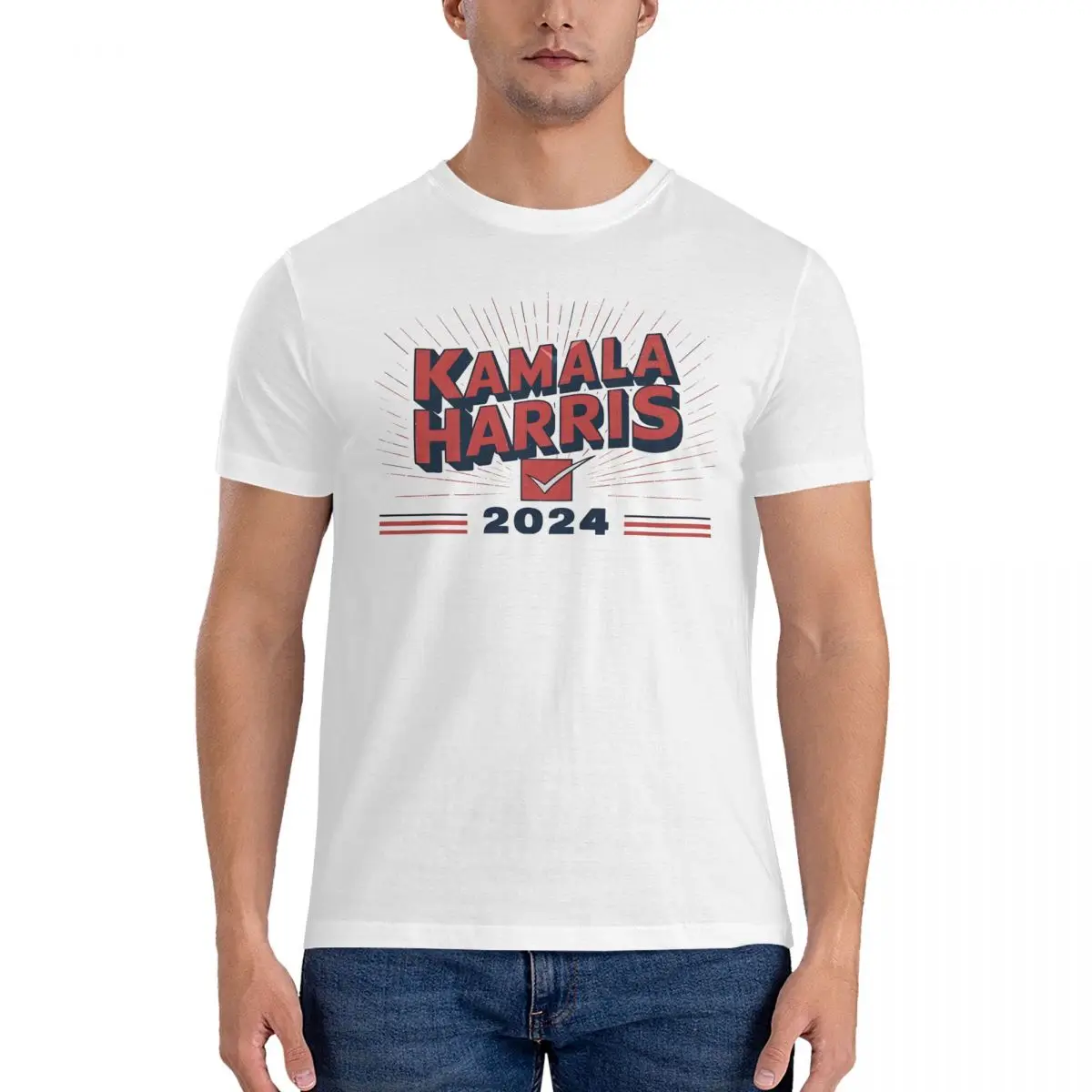

Vote For President Men's T Shirts Kamala Harris Casual Tee Shirt Short Sleeve Crewneck T-Shirt Pure Cotton Birthday Present Tops