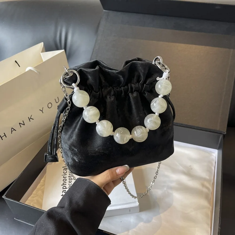 أزياء حبة الرباط حقيبة Hanfu حقيبة يد حقيبة كتف حقيبة النمط الصيني الجديد النمط القديم الصينية بو دلو حقيبة يوميا #1