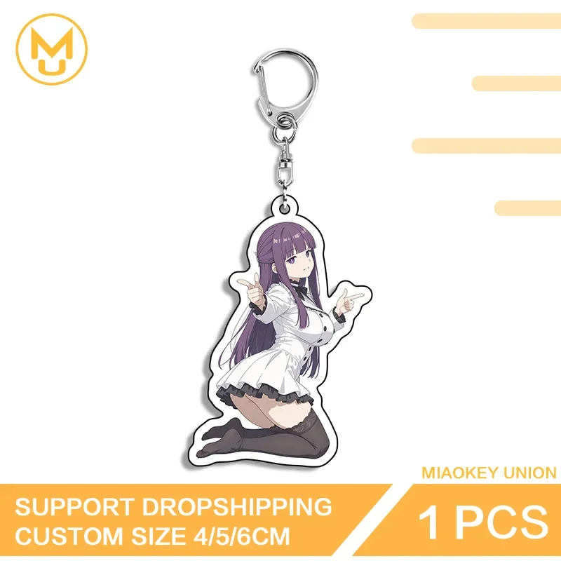 Sexy Fern Anime Figure Kneel Sitting Elegant High Quality Double Sided Acrylic Keyring Waterproof Cosplay Costumes DIY Props