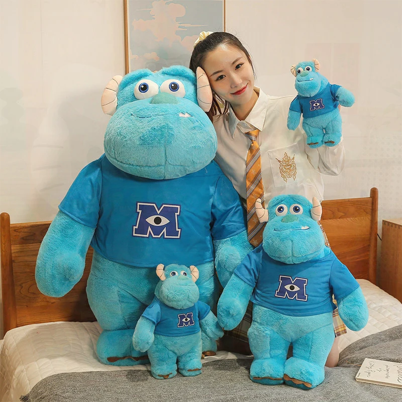 Hot Sale Kawaii Blue Monster Plush Toy Stuffed Animal Fuzzy Long Fur Soft Cuddly Pillow for Kids Girls Boys Birthday Gift Party