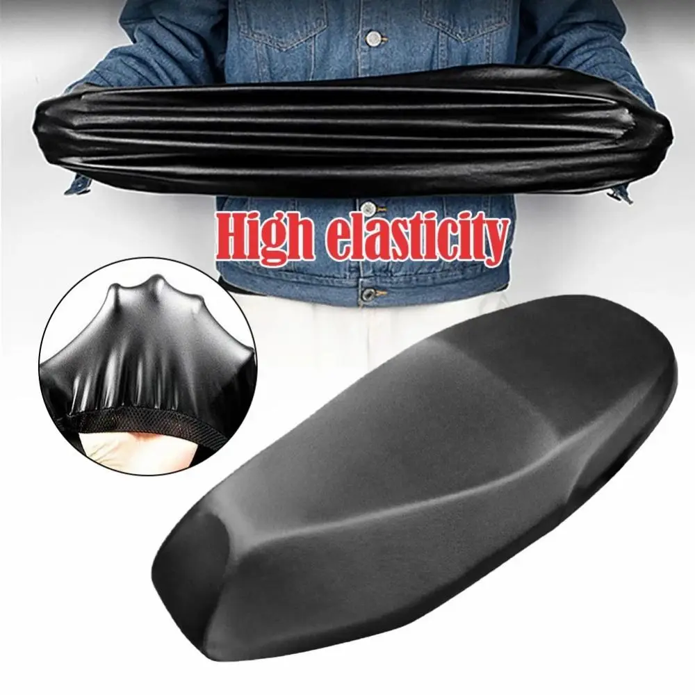 Black Motorcycle Seat Cover Waterproof Non-slip Seat Protector Dustproof Breathable Sunscreen Scooter Cushion