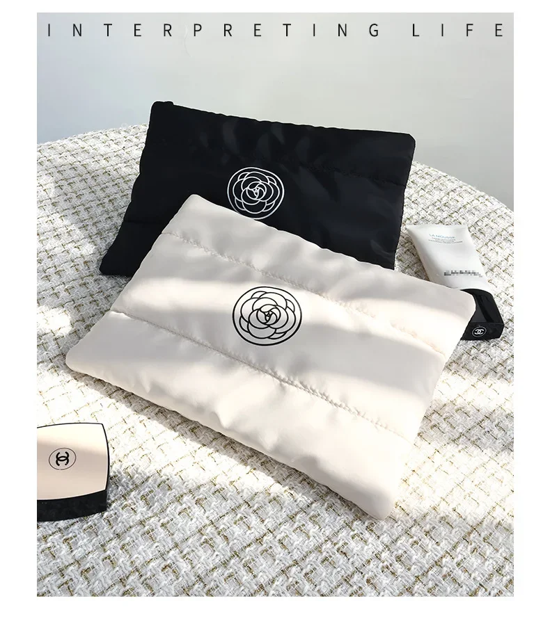 Frauen Baumwolle Gefüllt Kulturbeutel Make-Up Tasche Mode Große Kapazität Make-Up Organizer Tragbare Kosmetische Lagerung Taschen Reise Kulturbeutel – Detail 3